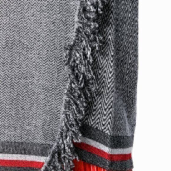 [New] Stella McCartney (EU46) Chevron Mix Black/Ivory/Red Oversized Cowl Sweater - Picture 5 of 9